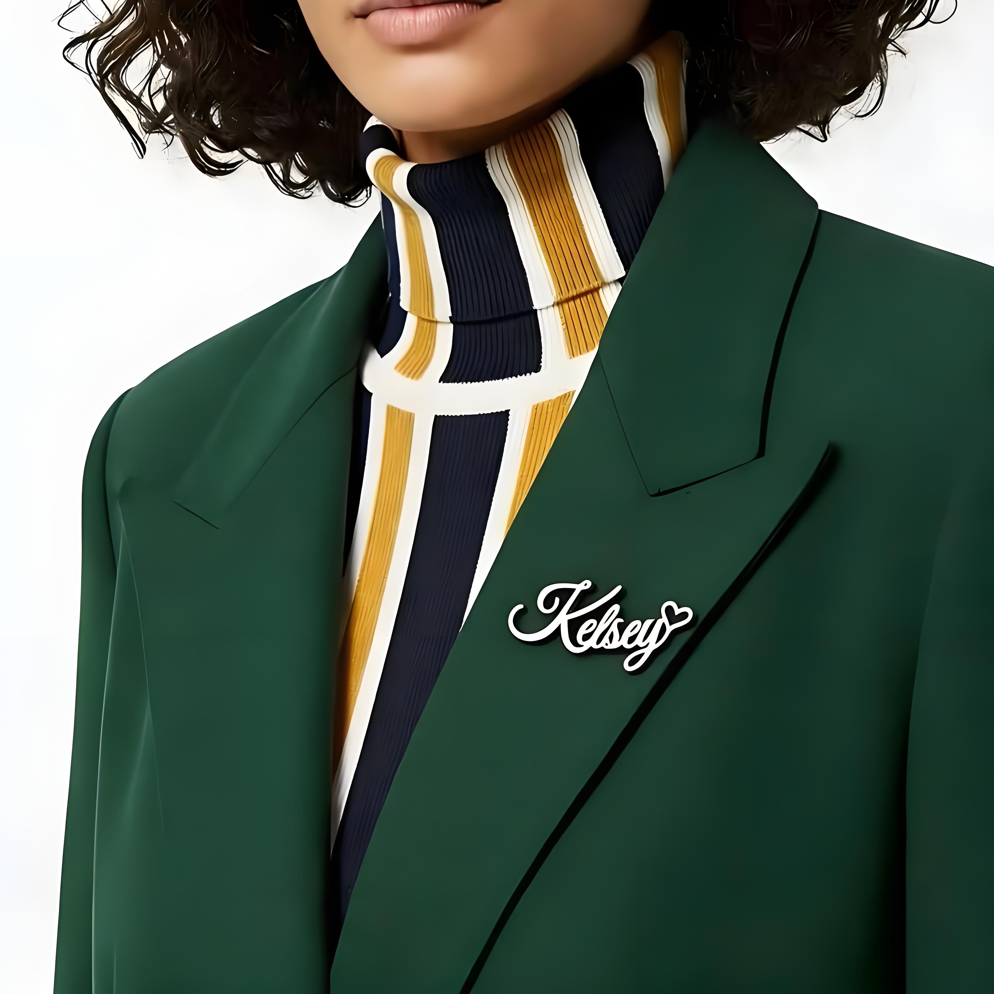 Custom Cursive Name Lapel Pin  - огляд і ціна Embroidery Texture