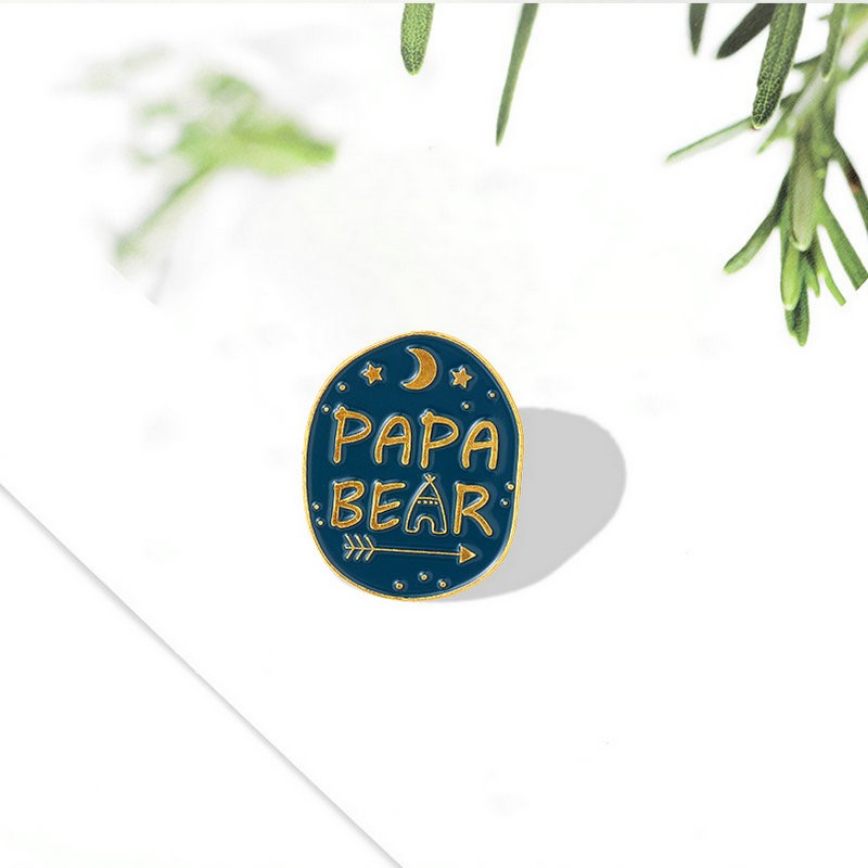 Mama Papa Bear Enamel Pins Cus - огляд і ціна Embroidery Logo