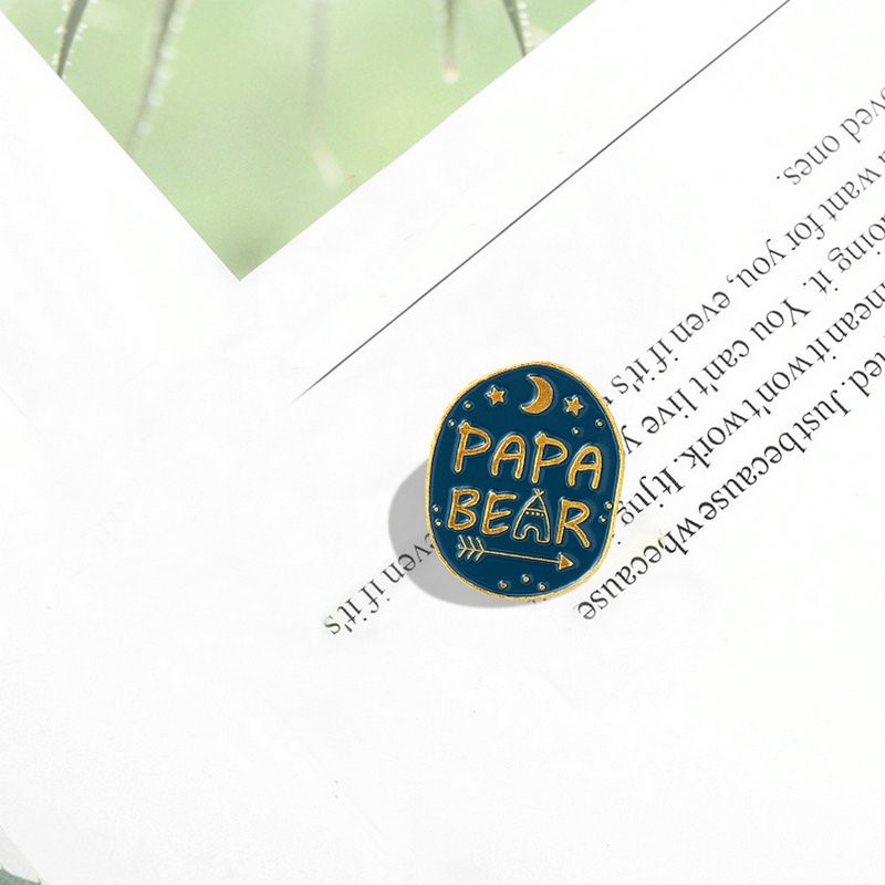 Mama Papa Bear Enamel Pins Cus - огляд і ціна Embroidery Logo