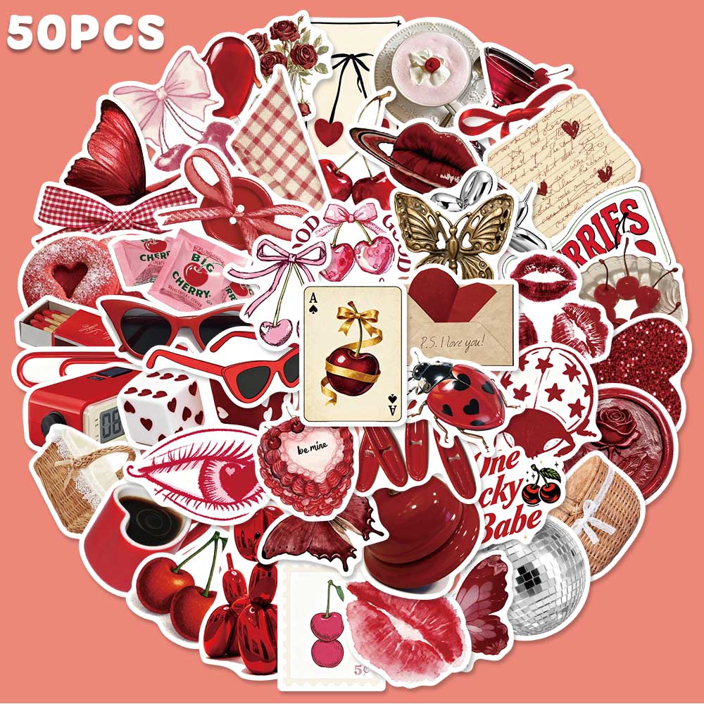 50pcs Cherry Coloured Graffiti - огляд і ціна Embroidery Wall Art