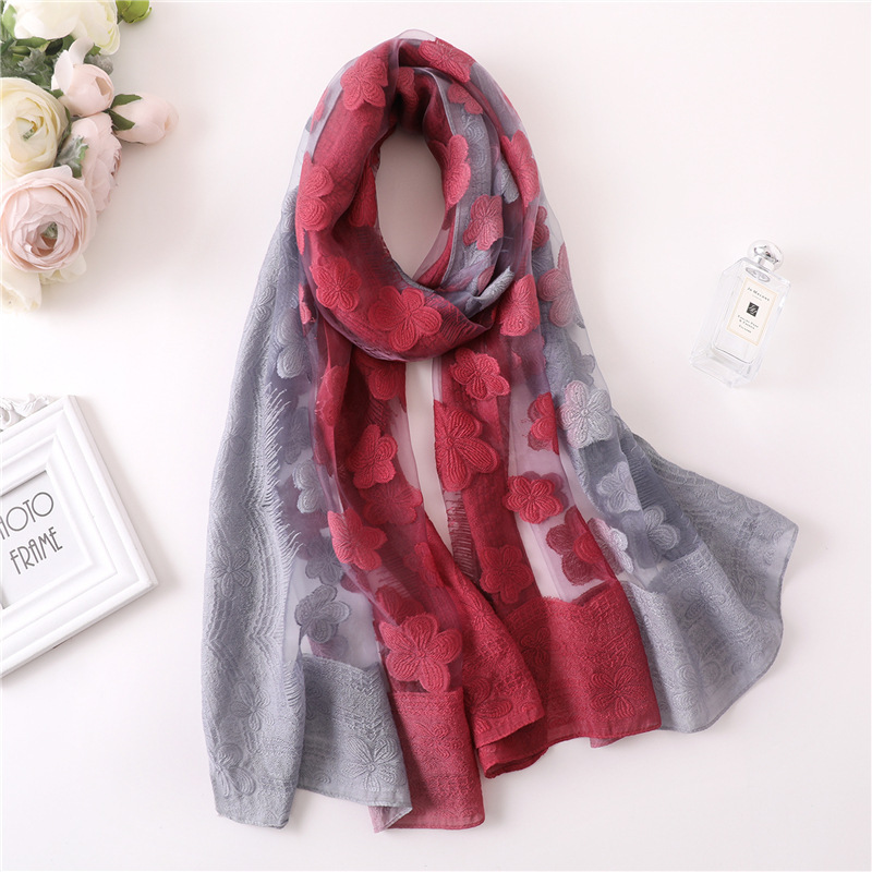 Women Simulation Silk Cut Flow - огляд і ціна Embroidery Shawl