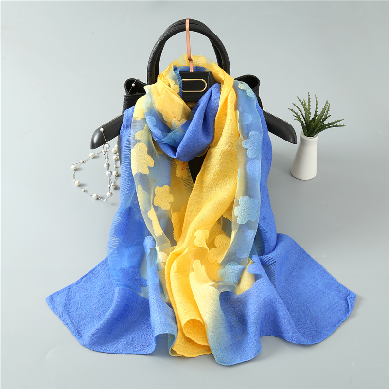 Women Simulation Silk Cut Flow - огляд і ціна Embroidery Shawl