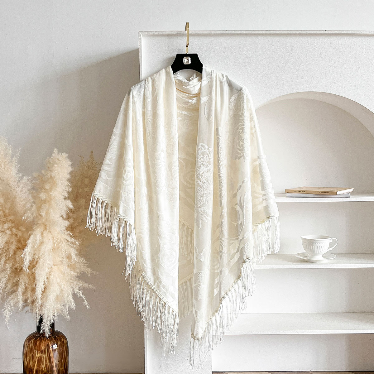 Retro Velvet Tassel Scarf Flor - огляд і ціна Embroidery Shawl