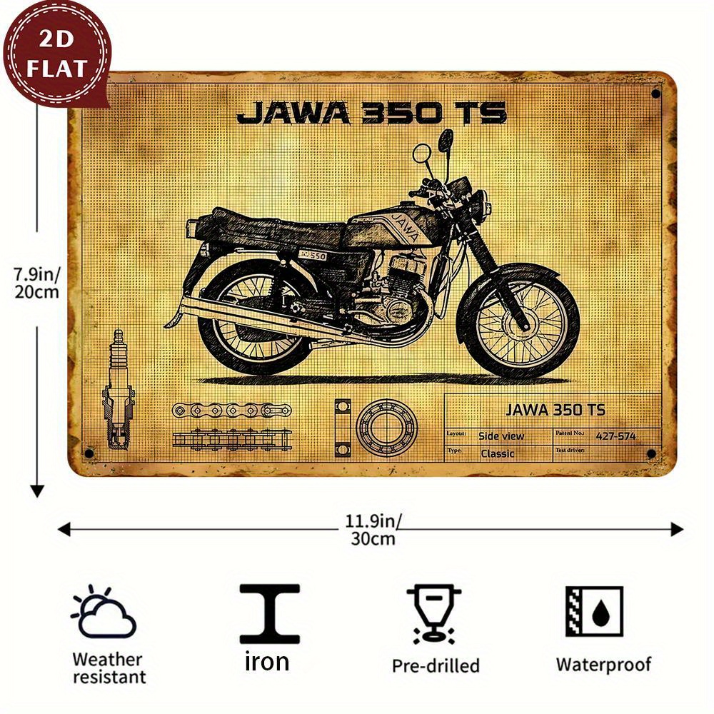 Vintage Jawa 350 TS Motorcycle - огляд і ціна Embroidery Water